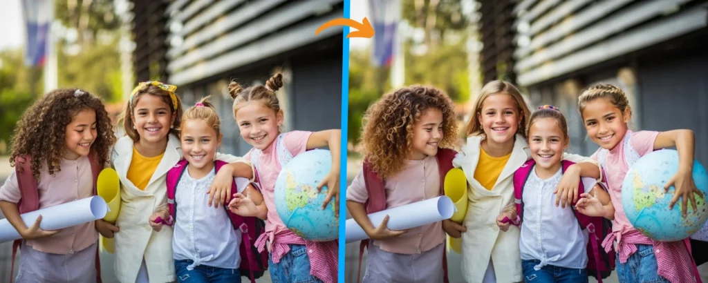 anonymisation des visages des enfants déscolarisés