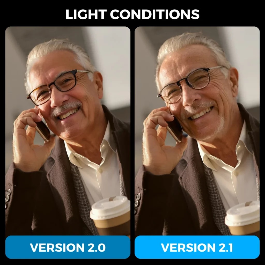 Comparación de imágenes editadas con eraseid versión 2.0 y 2.1