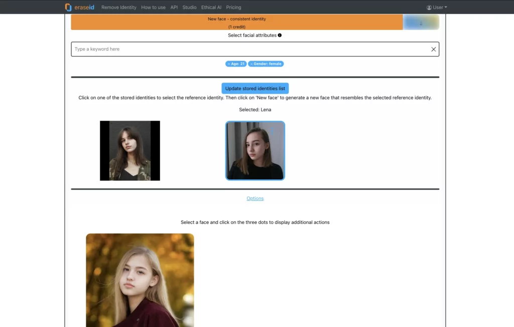 El mejor generador de fotografías de rostro con inteligencia artificial: identidad consistente de EraseID