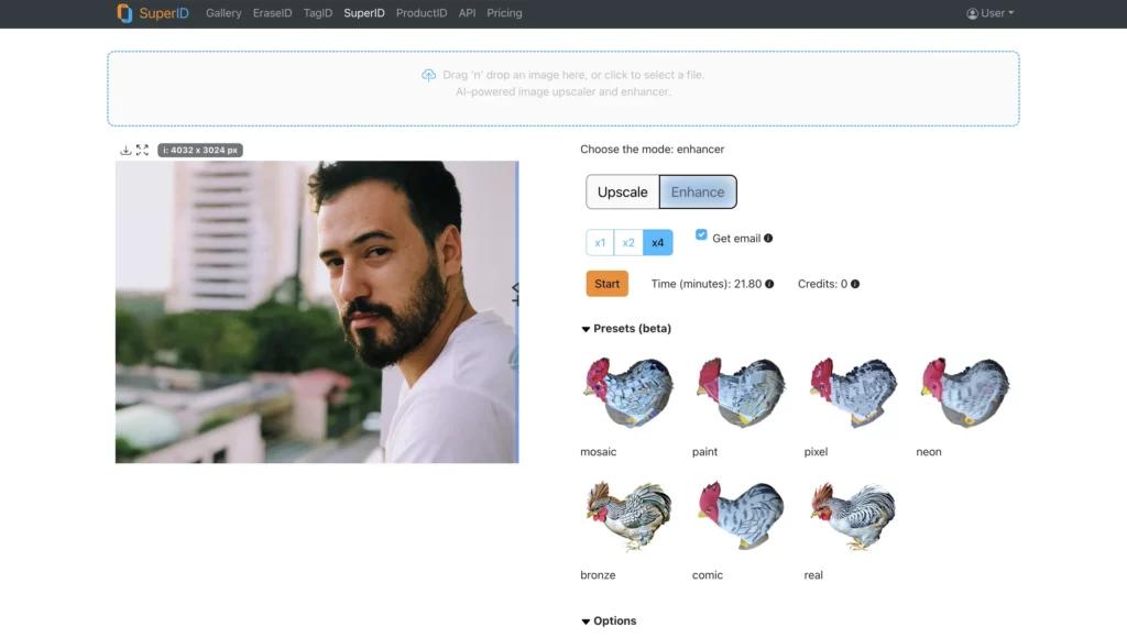 example of superid image enhancer
