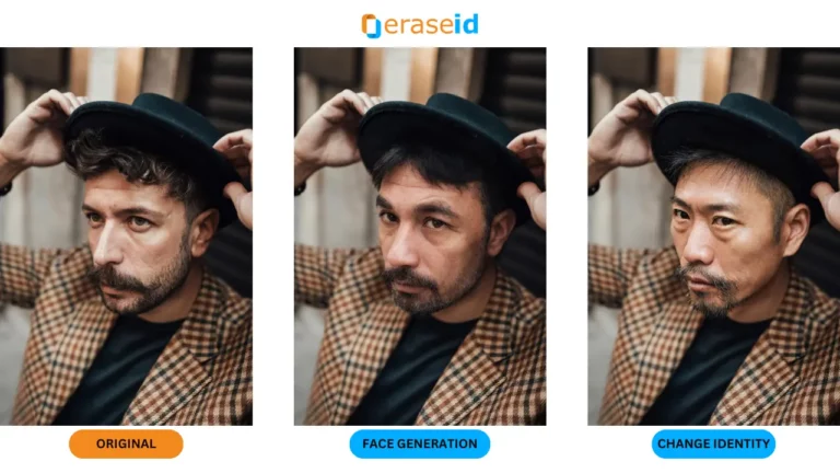 AI Photo Change Face - Image sélectionnée d'un homme portant un chapeau