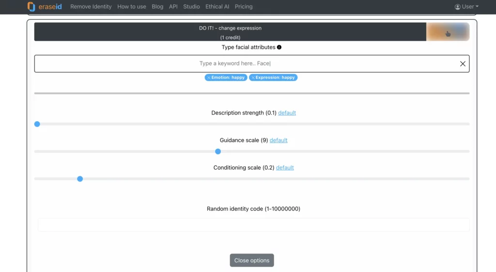 Die Funktion zum Ändern von Ausdrücken in EraseID bietet auch zusätzliche Funktionen, mit denen Sie die Ausdrücke weiter bearbeiten können, bis Sie die gewünschte Ausgabe erhalten