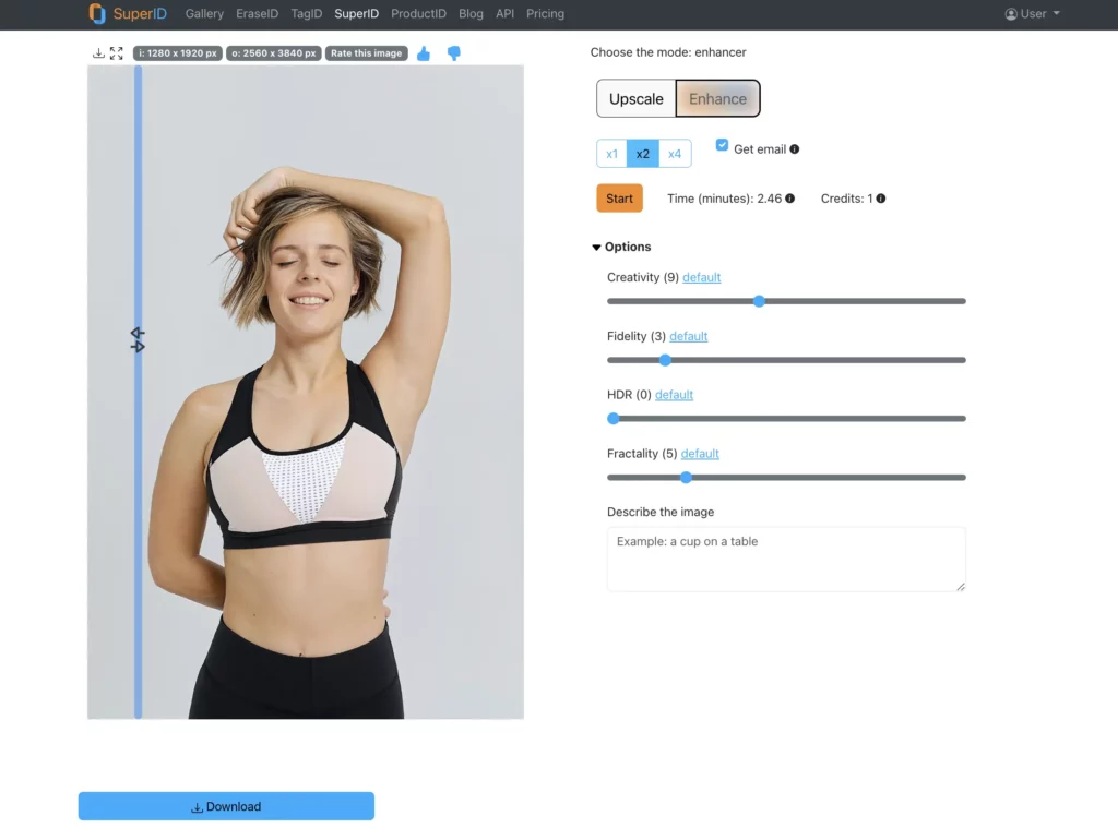 Cómo hacer que una imagen sea más clara usando SuperID después de mejorar la imagen
