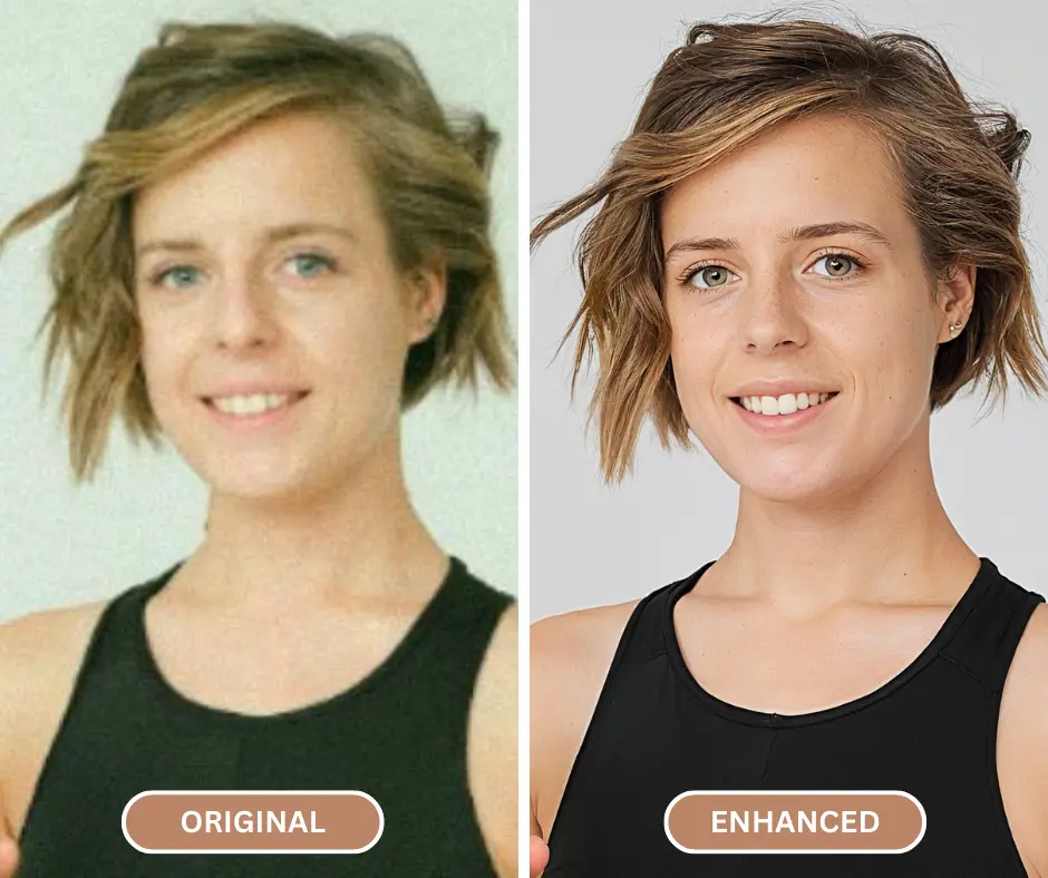 Cómo hacer que una imagen sea más clara usando SuperID Enhancer antes y después de la comparación