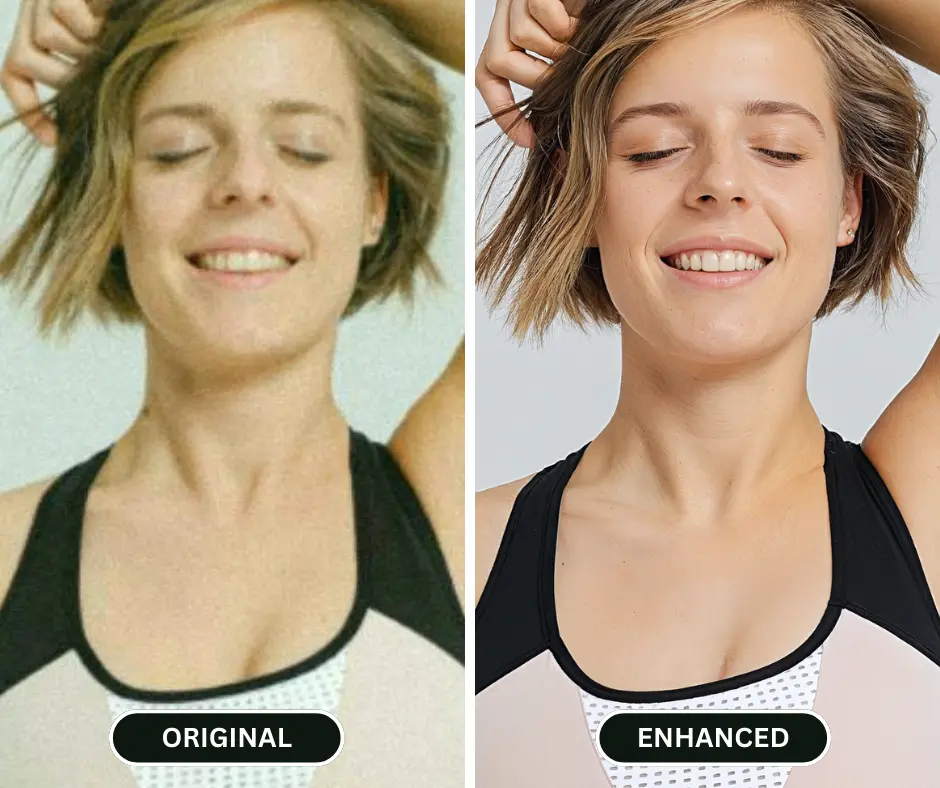 Cómo hacer que una imagen sea más clara usando la IA de SuperID, comparación de la imagen original y la mejorada