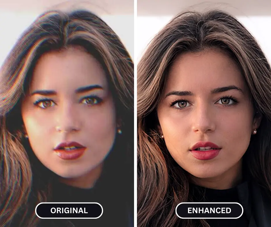 Amélioration de la clarté d'une photo d'une fille, photo en gros plan