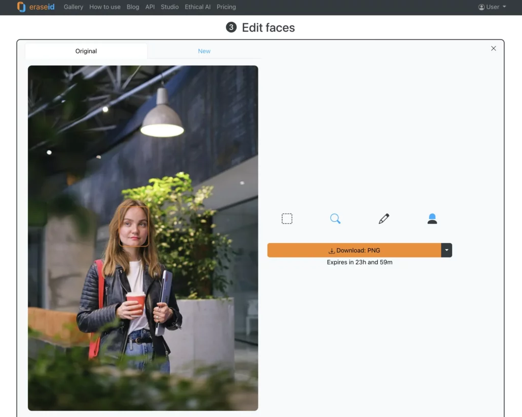 Image d'entrée d'une jeune femme à utiliser dans le générateur d'IA Smiling Face