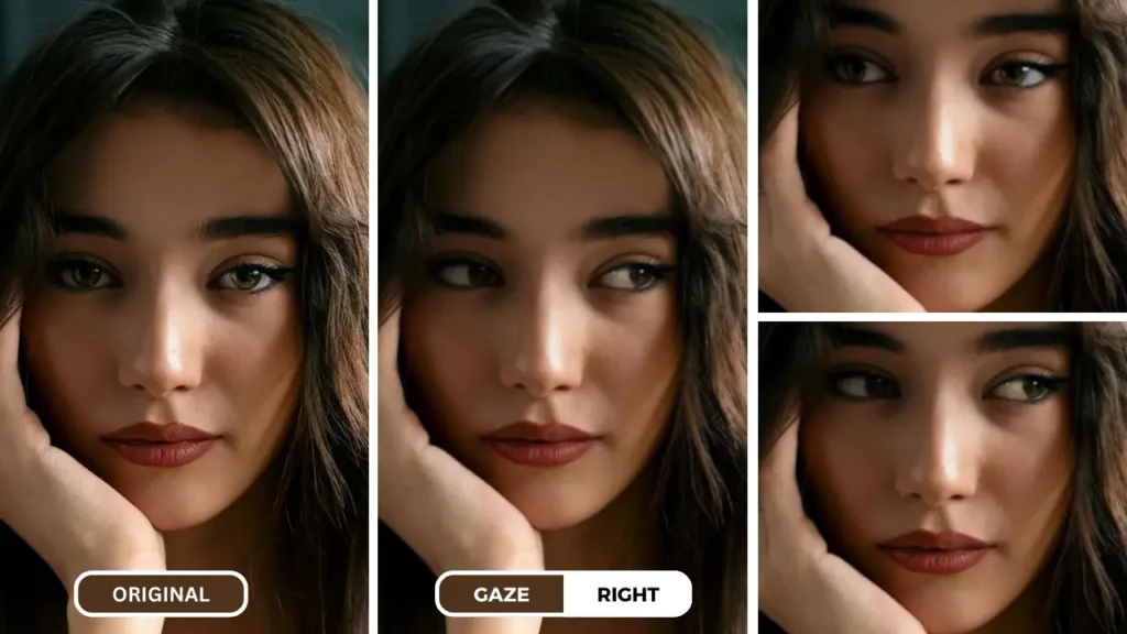 woman with gaze variations