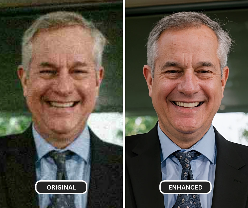 flouteur d'image sur une image en gros plan d'un vieil homme souriant