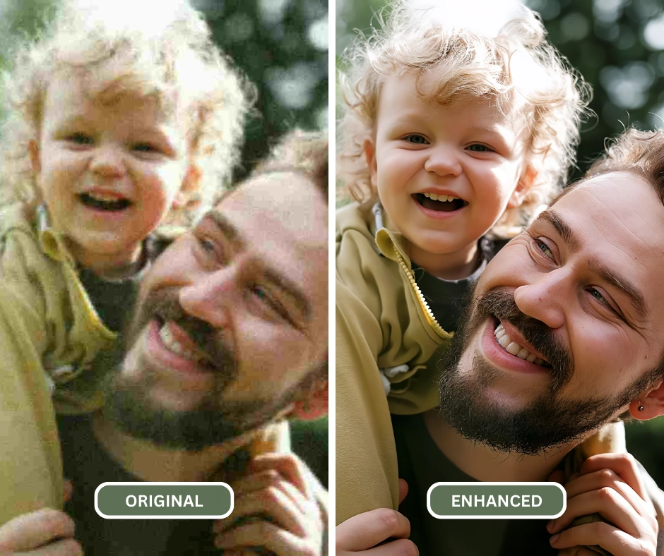 Image agrandie d'un gros plan d'un père et de son fils