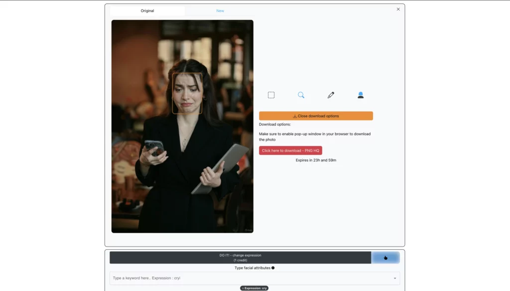 Image créée à l'aide d'une application de filtre anti-pleurs nommée EraseID