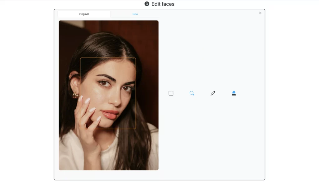 Original image being uploaded of a young girl with long black hair and long nails