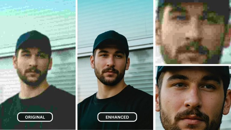 Image améliorée d'une photo floue d'origine désormais améliorée après l'utilisation de SuperID