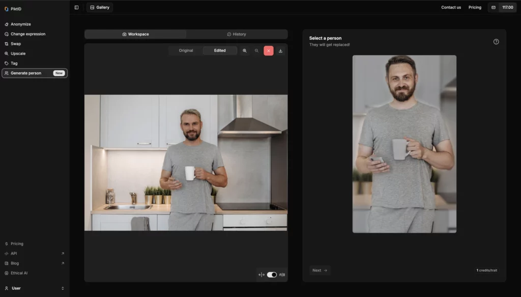 Von PiktID Studio mithilfe künstlicher Intelligenz erstelltes Bild einer Person