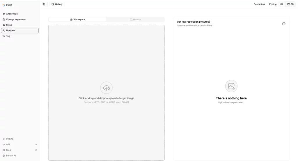 Section de téléchargement sur SuperID pour mettre à l'échelle et améliorer les images