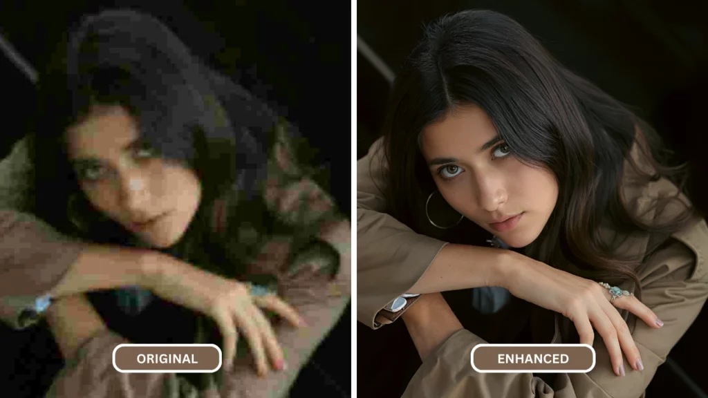 jeune fille aux longs cheveux noirs et chemise kaki