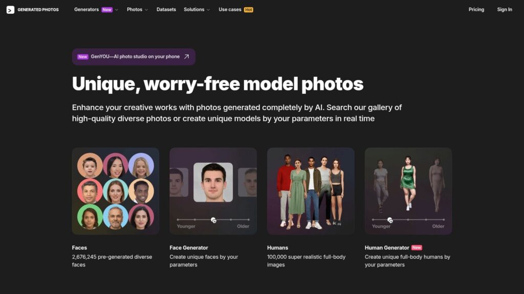 generated photos is one of the top AI face generators