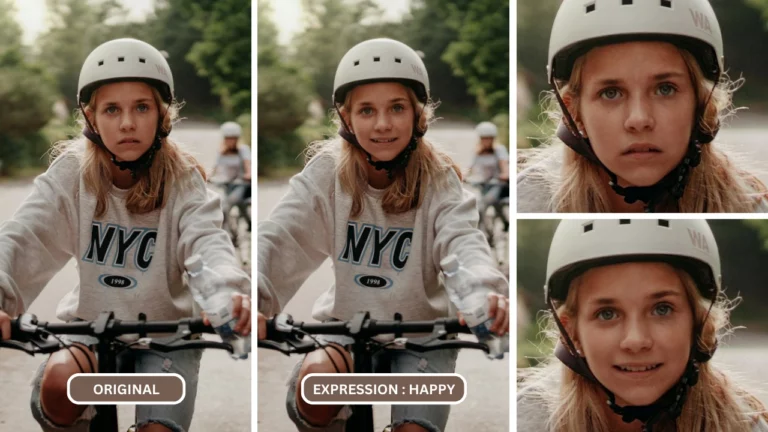 Der perfekte Lächelnfilter von EraseID auf einem Bild eines jungen Mädchens in einem grauen NYC-Sweatshirt