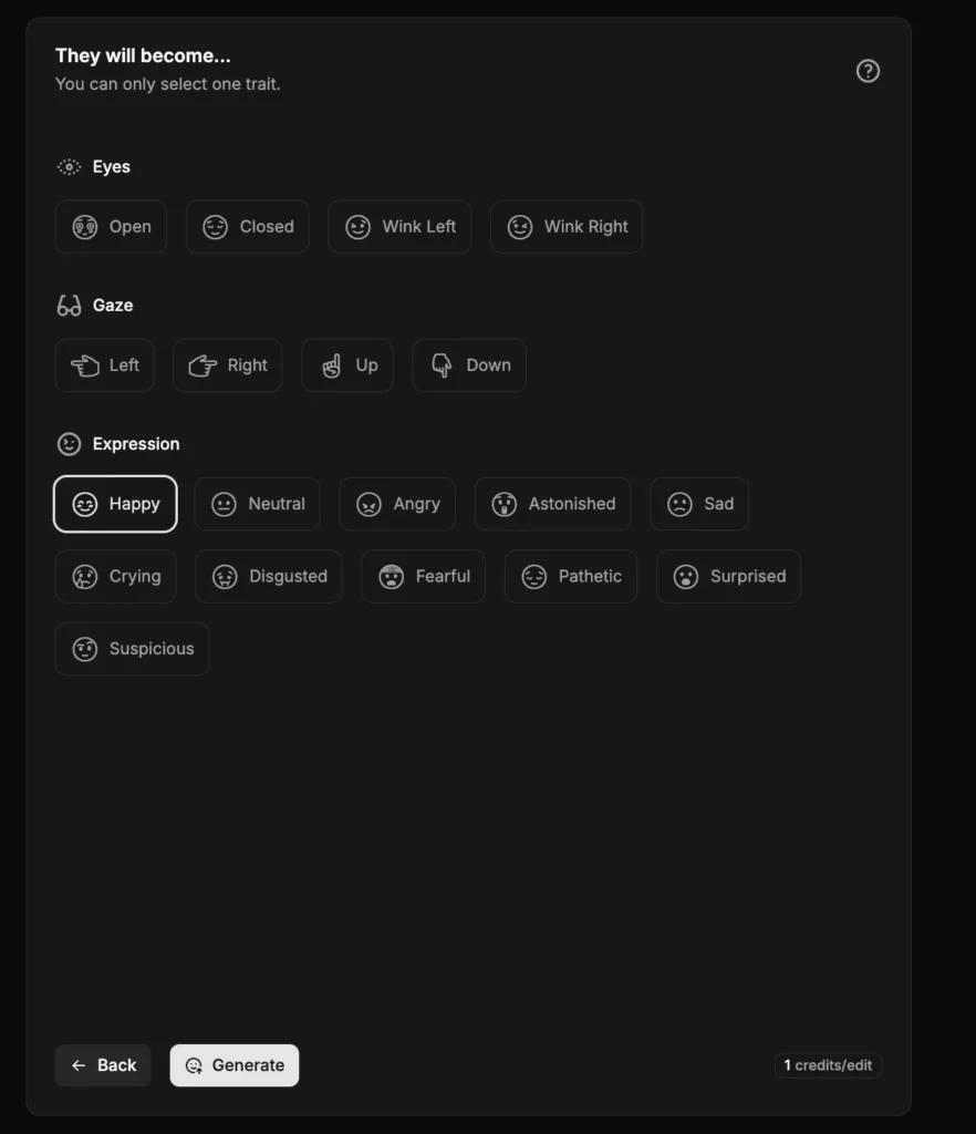Configuración de cambiador de expresiones de PiktID para cambiar los ojos, la mirada y las expresiones con solo hacer clic en un botón