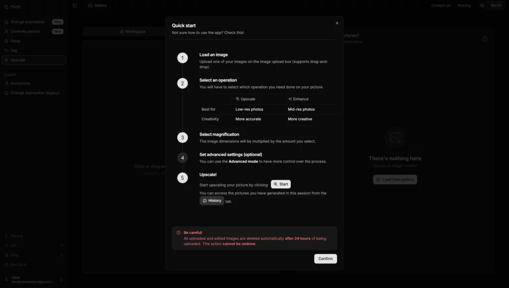 Guide de démarrage rapide de l'utilisation de la fonction Upscale par PiktID