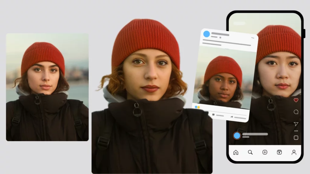 Ajuste preestablecido de publicación en redes sociales utilizado en una imagen creada con la función de intercambio de PiktID