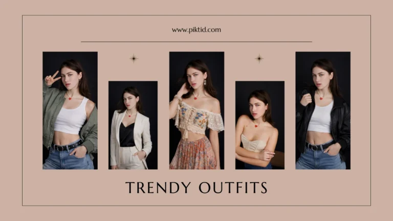 Raccolta di outfit di tendenza indossati da una modella generata dall'intelligenza artificiale, tra cui stili casual, formali e streetwear. Mostra come creare una modella IA che indossi abiti diversi per lookbook digitali.